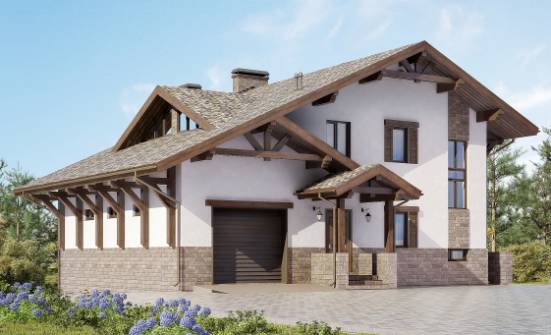305-002-П Проект трехэтажного дома с мансардным этажом, просторный дом из кирпича Хабаровск | Проекты домов от House Expert