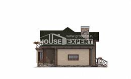 180-010-П Проект двухэтажного дома мансардой и гаражом, простой загородный дом из газобетона Хабаровск, House Expert