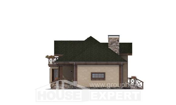 180-010-П Проект двухэтажного дома мансардой и гаражом, простой загородный дом из газобетона Хабаровск, House Expert