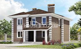 185-002-П Проект двухэтажного дома, уютный коттедж из бризолита Хабаровск, House Expert