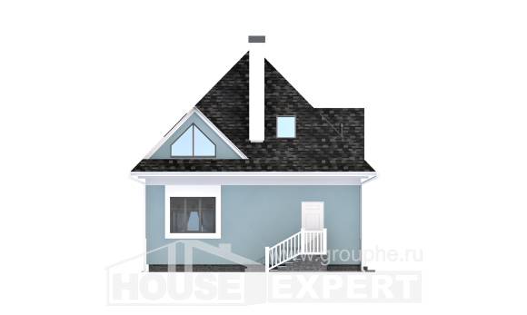 110-001-Л Проект двухэтажного дома мансардой, экономичный домик из керамзитобетонных блоков Амурск, House Expert