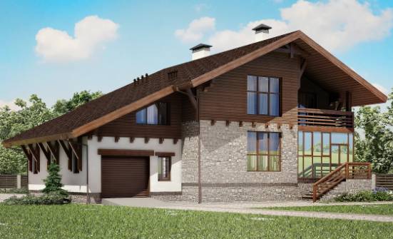 420-001-П Проект трехэтажного дома с мансардой и гаражом, огромный загородный дом из кирпича, Амурск