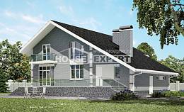 190-006-Л Проект двухэтажного дома с мансардой, гараж, средний загородный дом из поризованных блоков Хабаровск, House Expert