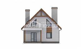 120-005-П Проект двухэтажного дома с мансардой, гараж, скромный дом из поризованных блоков, Хабаровск
