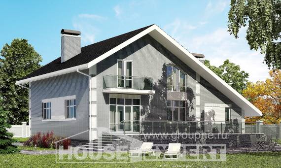 190-006-Л Проект двухэтажного дома мансардный этаж, гараж, уютный дом из керамзитобетонных блоков Амурск, House Expert