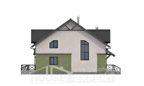 120-003-П Проект двухэтажного дома с мансардой, бюджетный дом из поризованных блоков Хабаровск, House Expert