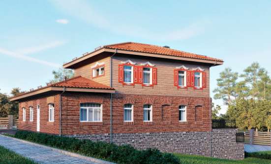 380-002-Л Проект трехэтажного дома, гараж, уютный коттедж из кирпича Советская Гавань | Проекты домов от House Expert