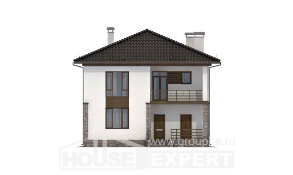 170-005-П Проект двухэтажного дома, недорогой коттедж из пеноблока Амурск, House Expert