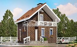 045-001-Л Проект двухэтажного дома с мансардой, красивый загородный дом из блока Амурск, House Expert