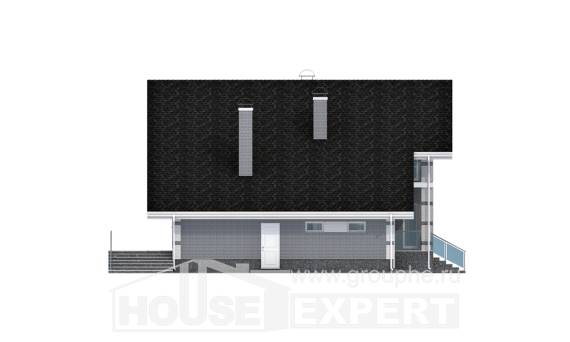 190-006-Л Проект двухэтажного дома с мансардным этажом, гараж, уютный коттедж из теплоблока Советская Гавань, House Expert