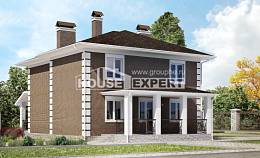 185-002-П Проект двухэтажного дома, простой загородный дом из твинблока Амурск, House Expert