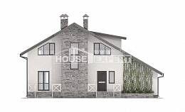 180-017-Л Проект двухэтажного дома с мансардным этажом и гаражом, красивый дом из бризолита, Амурск