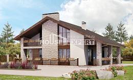 480-001-Л Проект трехэтажного дома мансардой, красивый домик из арболита Хабаровск, House Expert