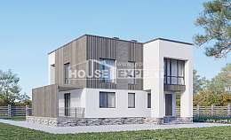 150-017-П Проект двухэтажного дома, современный коттедж из теплоблока Хабаровск, House Expert