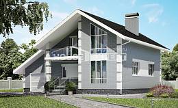 190-006-Л Проект двухэтажного дома мансардой и гаражом, просторный коттедж из пеноблока Амурск, House Expert