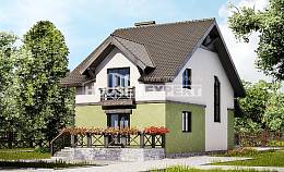 120-003-П Проект двухэтажного дома мансардой, бюджетный дом из керамзитобетонных блоков Амурск, House Expert