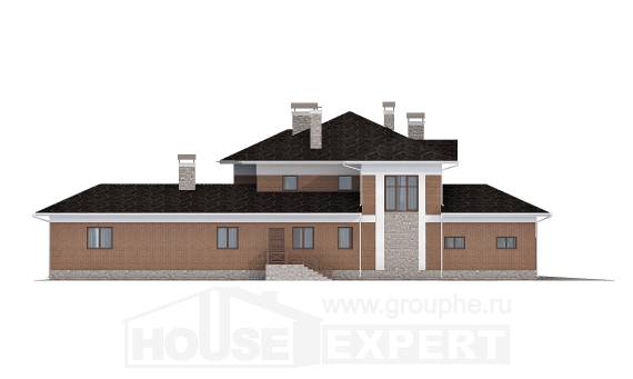 520-002-Л Проект трехэтажного дома, гараж, классический коттедж из керамзитобетонных блоков Хабаровск, House Expert