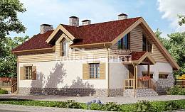 165-002-П Проект двухэтажного дома с мансардой, гараж, уютный коттедж из пеноблока Амурск, House Expert