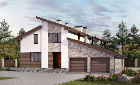 240-004-П Проект двухэтажного дома мансардный этаж и гаражом, просторный дом из бризолита Хабаровск | Проекты домов от House Expert