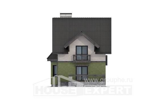 120-003-П Проект двухэтажного дома с мансардным этажом, современный домик из газосиликатных блоков Советская Гавань, House Expert