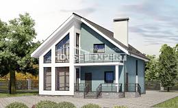 170-006-П Проект двухэтажного дома с мансардой, современный дом из твинблока Амурск, House Expert