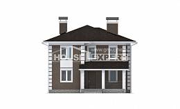 185-002-П Проект двухэтажного дома, бюджетный коттедж из газобетона Амурск, House Expert