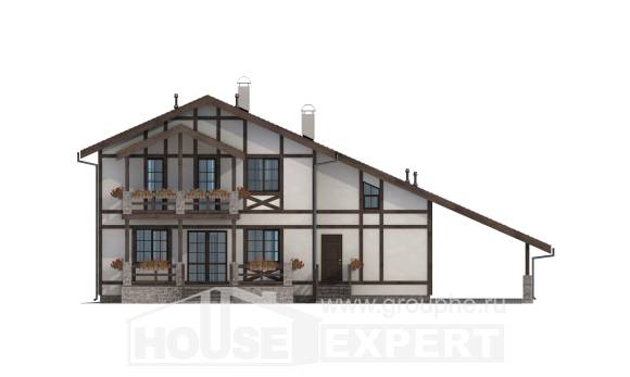 250-002-Л Проект двухэтажного дома мансардой и гаражом, современный дом из кирпича Хабаровск, House Expert