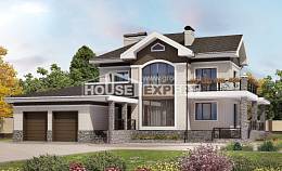 365-001-Л Проект трехэтажного дома, гараж, огромный загородный дом из кирпича Хабаровск, House Expert