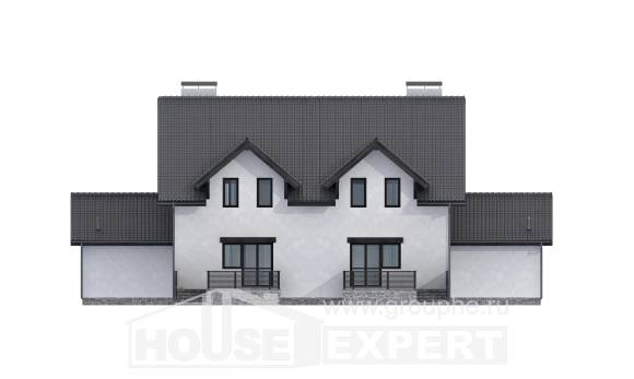 290-003-П Проект двухэтажного дома с мансардным этажом, уютный коттедж из газобетона Хабаровск, House Expert