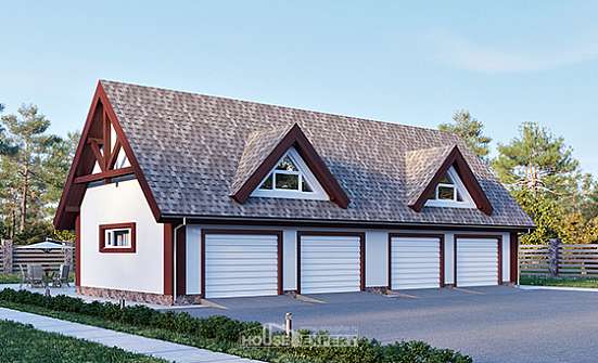 145-002-Л Проект гаража из поризованных блоков Амурск | Проекты домов от House Expert