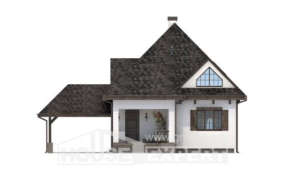110-002-Л Проект двухэтажного дома мансардой и гаражом, уютный дом из арболита Амурск, House Expert