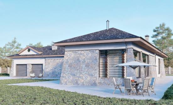 280-004-Л Проект одноэтажного дома, гараж, современный коттедж из газосиликатных блоков Амурск | Проекты домов от House Expert