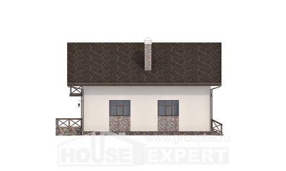 155-001-П Проект двухэтажного дома с мансардой, гараж, уютный домик из газобетона, Амурск