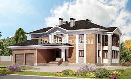 520-002-Л Проект трехэтажного дома, гараж, классический домик из поризованных блоков Хабаровск, House Expert