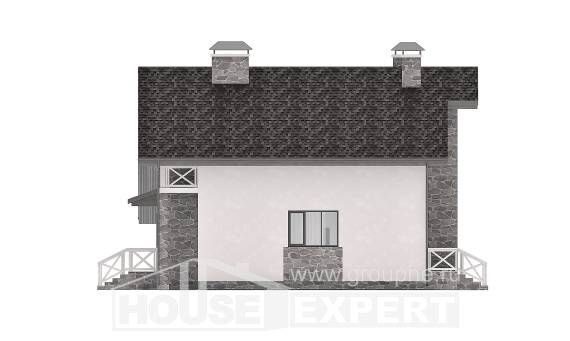 180-017-Л Проект двухэтажного дома мансардный этаж, гараж, красивый домик из теплоблока Хабаровск, House Expert