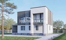 150-017-П Проект двухэтажного дома, экономичный коттедж из твинблока Хабаровск, House Expert