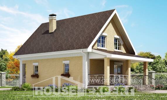 130-004-П Проект двухэтажного дома с мансардным этажом, красивый загородный дом из арболита Хабаровск, House Expert
